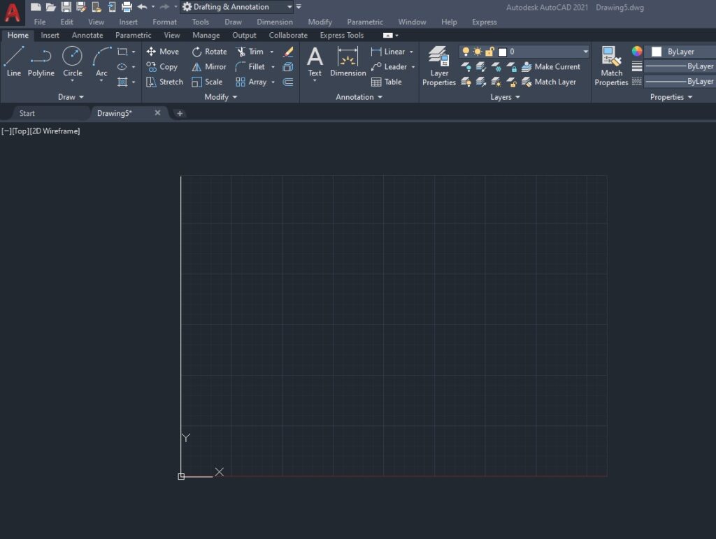 ขนาดพื้นที่ทำงาน หลังใช้คำสั่ง limits ร่วมกับ คำสั่ง zoom all