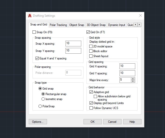 เอาเครื่องหมาย ถูก หน้า Display grid beyond Limites ออก