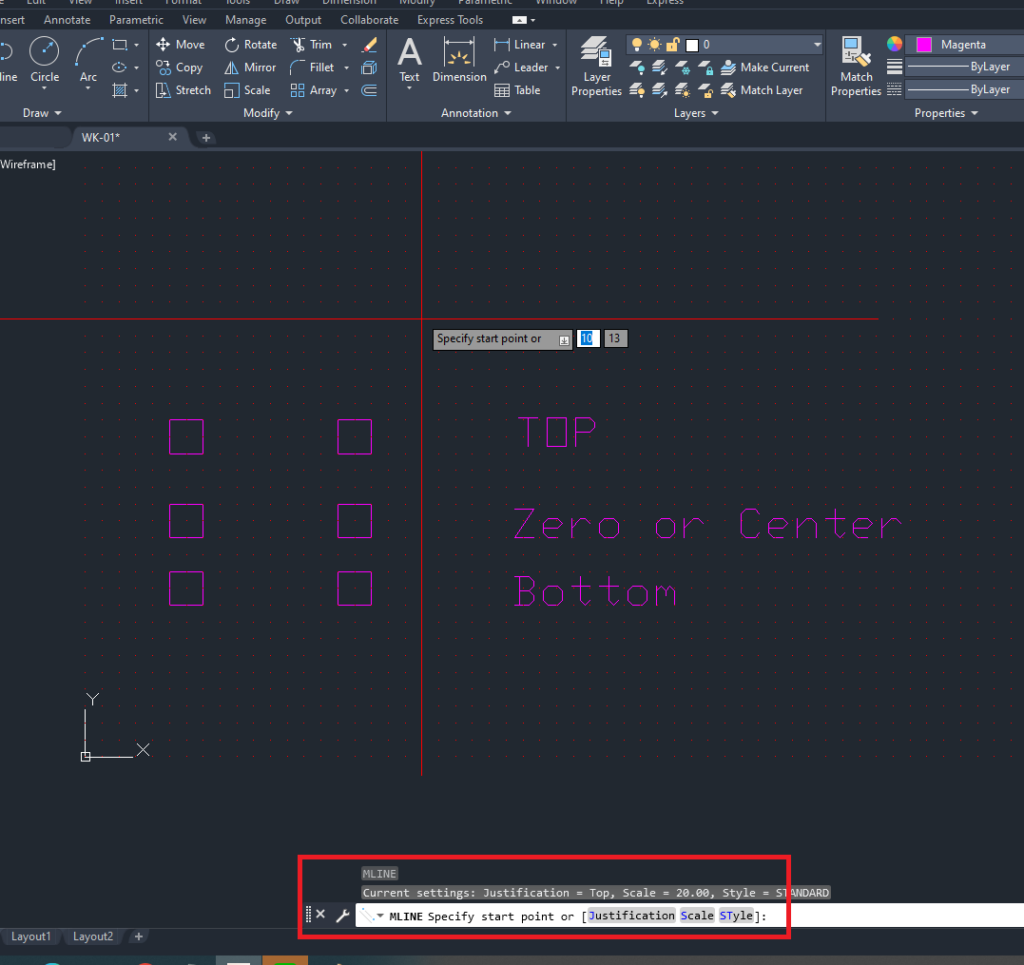 2. หลังเรียกคำสั่ง พิมพ์ ML แล้ว ให้เรากดเลือก sacle คือระยะห่างระหว่างเส้น