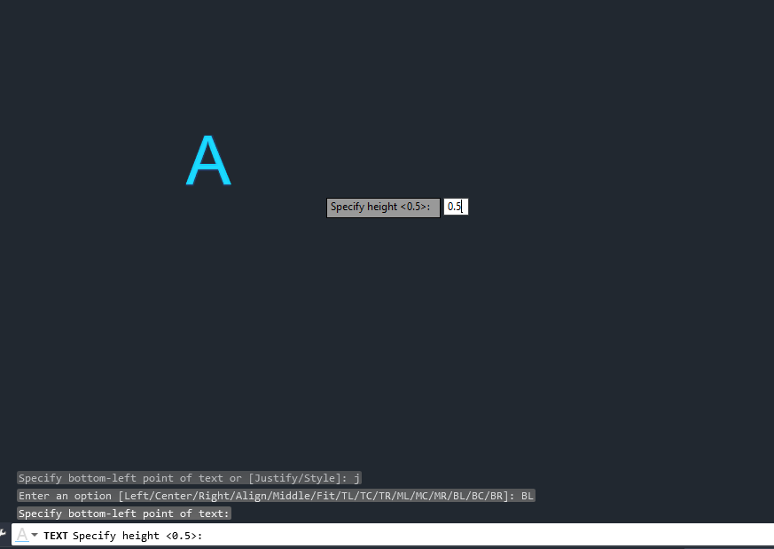 5. จากนั้นก็มากดหนด ความสูง (Height) ระบุความสูงของตัวอักษร ในที่นี้ใส่ 0.5